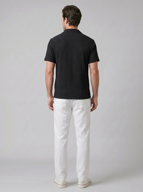 Herren Offenes Strickhemd Und Hose Set