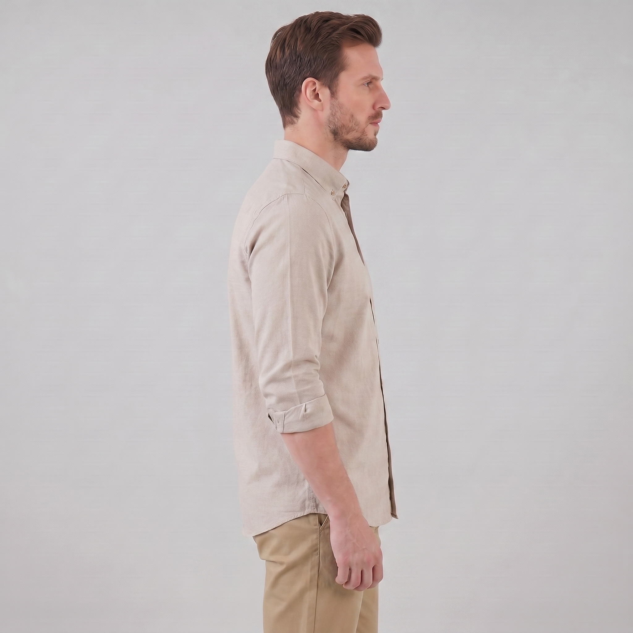 Herren Oxford Hemd Mit Button-Down Kragen