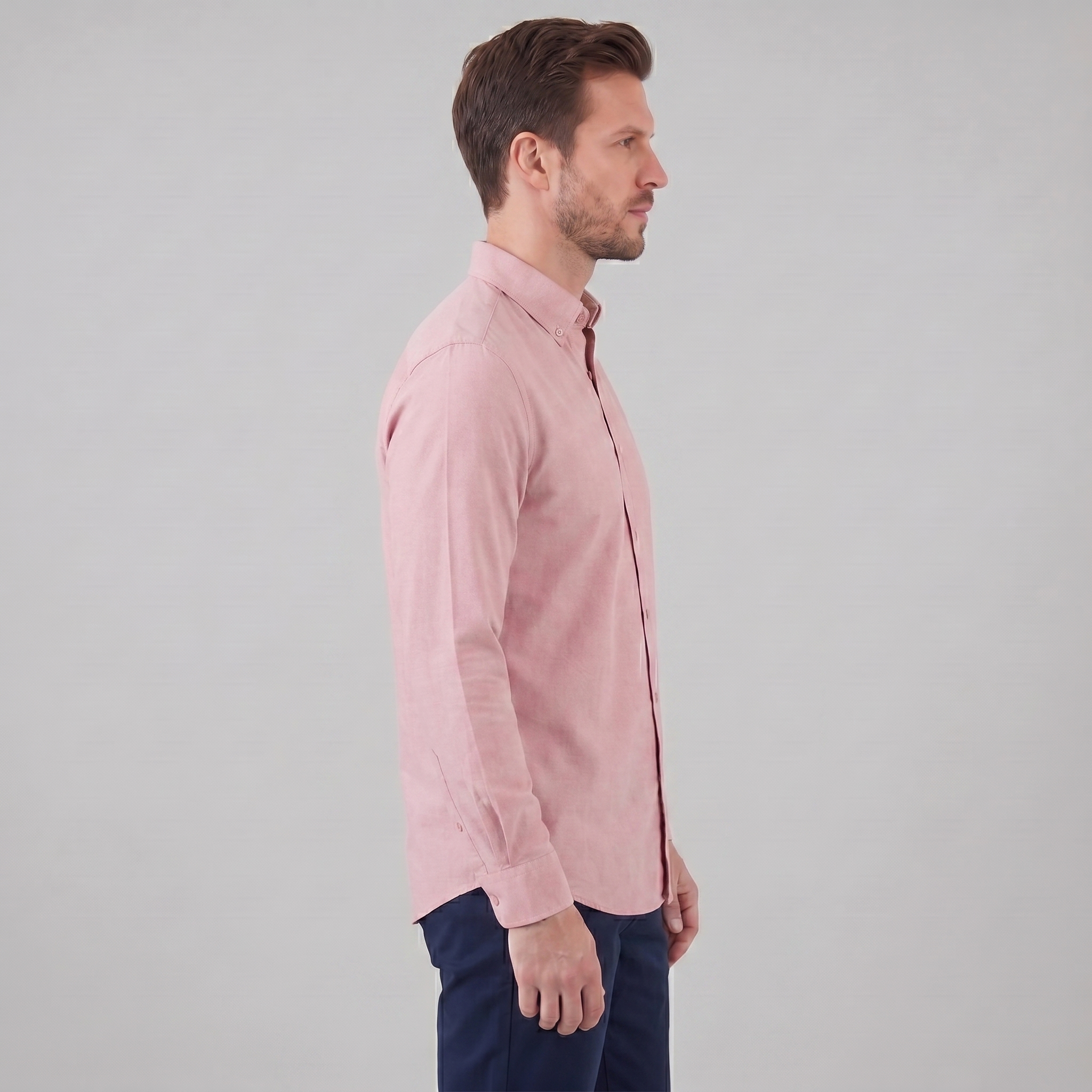 Herren Oxford Hemd Mit Button-Down Kragen