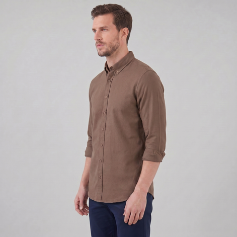 Herren Oxford Hemd Mit Button-Down Kragen