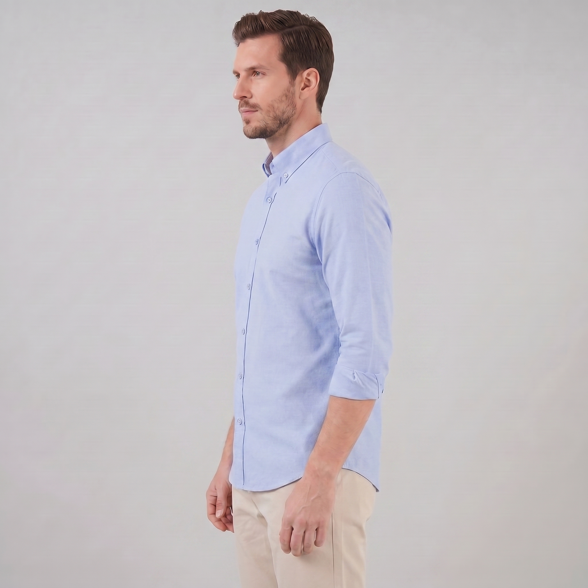 Herren Oxford Hemd Mit Button-Down Kragen