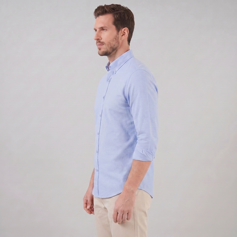 Herren Oxford Hemd Mit Button-Down Kragen