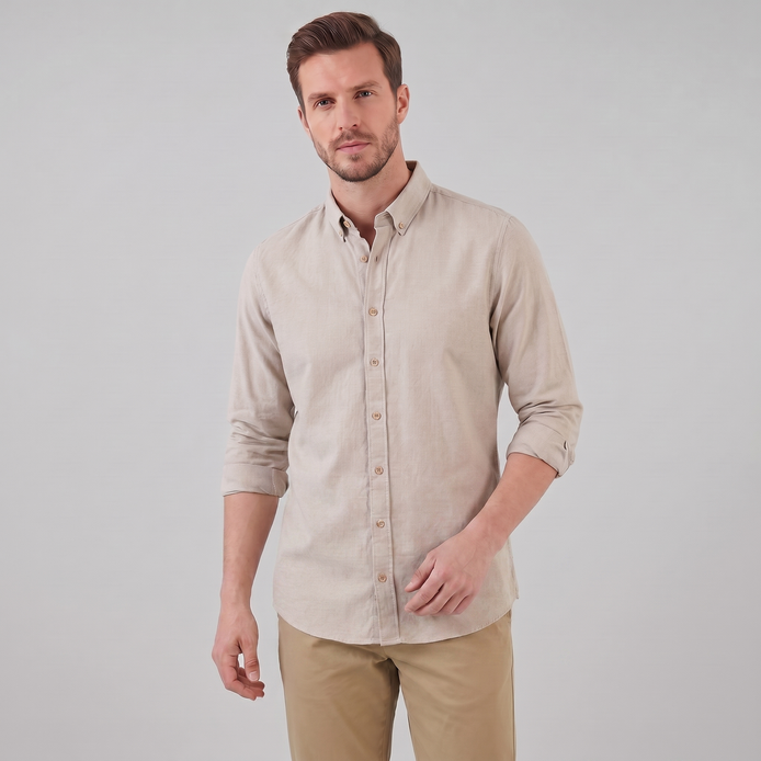 Herren Oxford Hemd Mit Button-Down Kragen