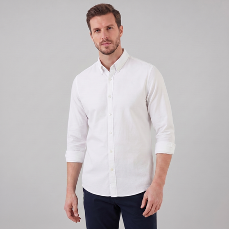 Herren Oxford Hemd Mit Button-Down Kragen