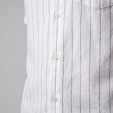 Herren Pinstripe Kurzarm Camp Hemd