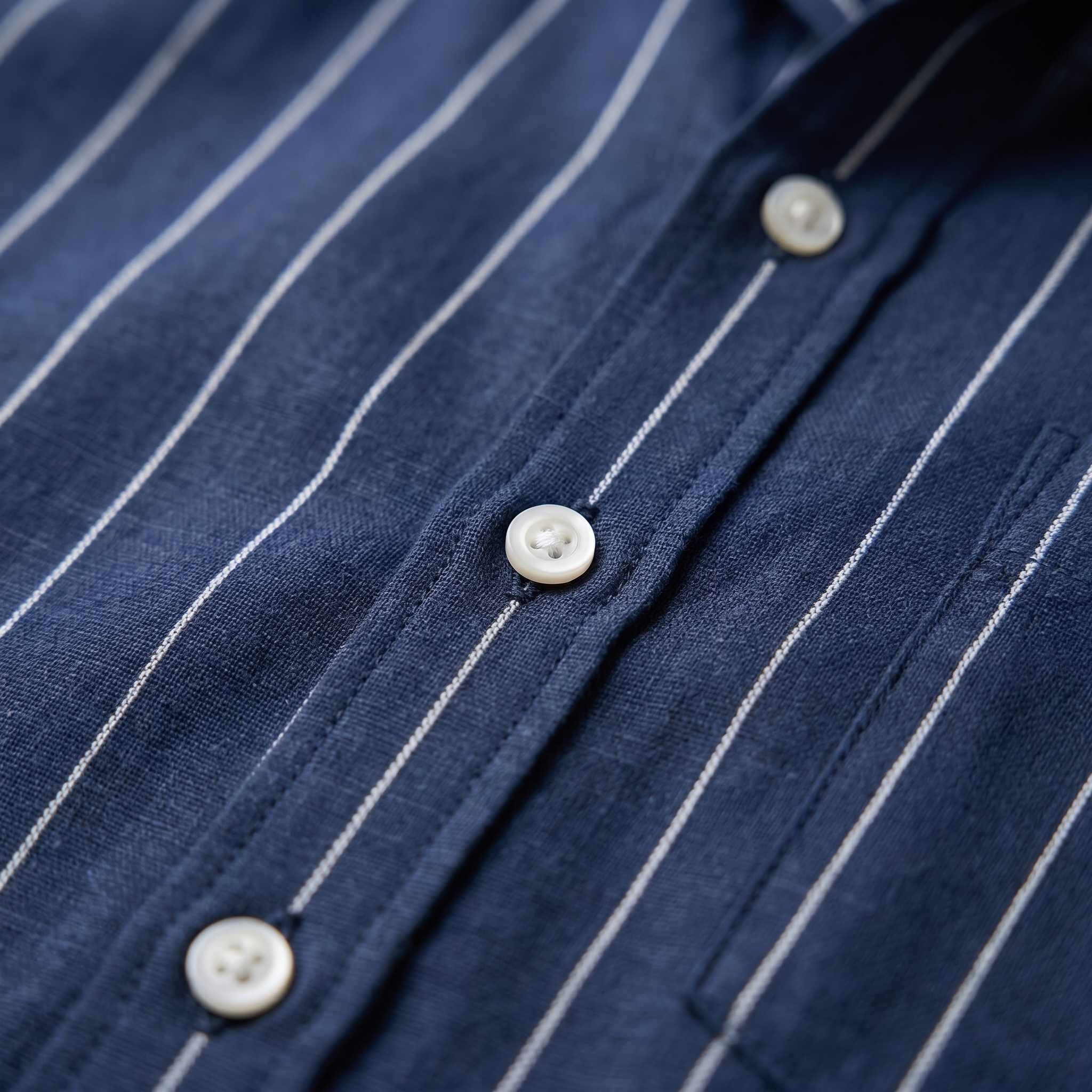 Herren Pinstripe Kurzarm Camp Hemd
