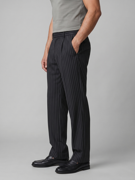 Herren Nadelstreifenhose Mit Weiterer Beinweite