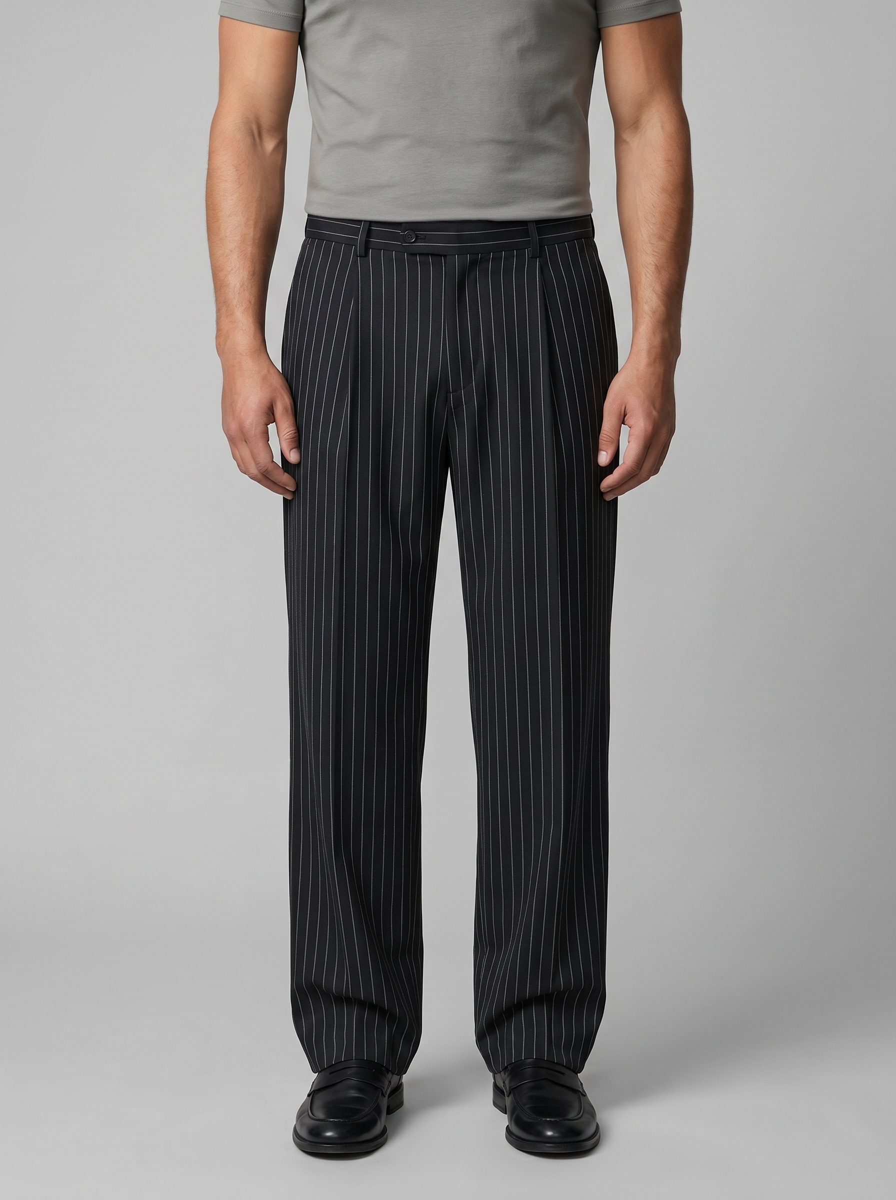 Herren Nadelstreifenhose Mit Weiterer Beinweite