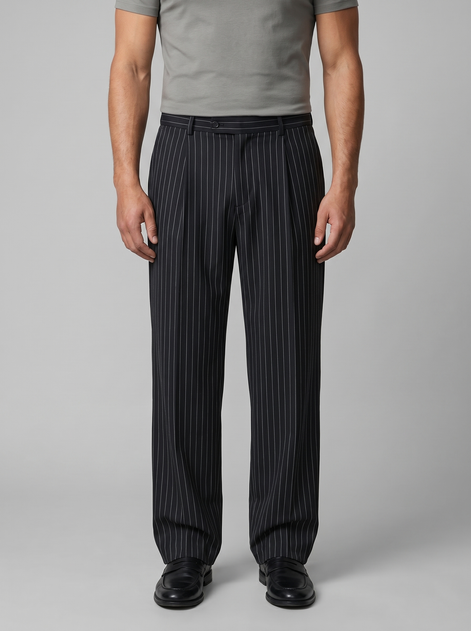 Herren Nadelstreifenhose Mit Weiterer Beinweite