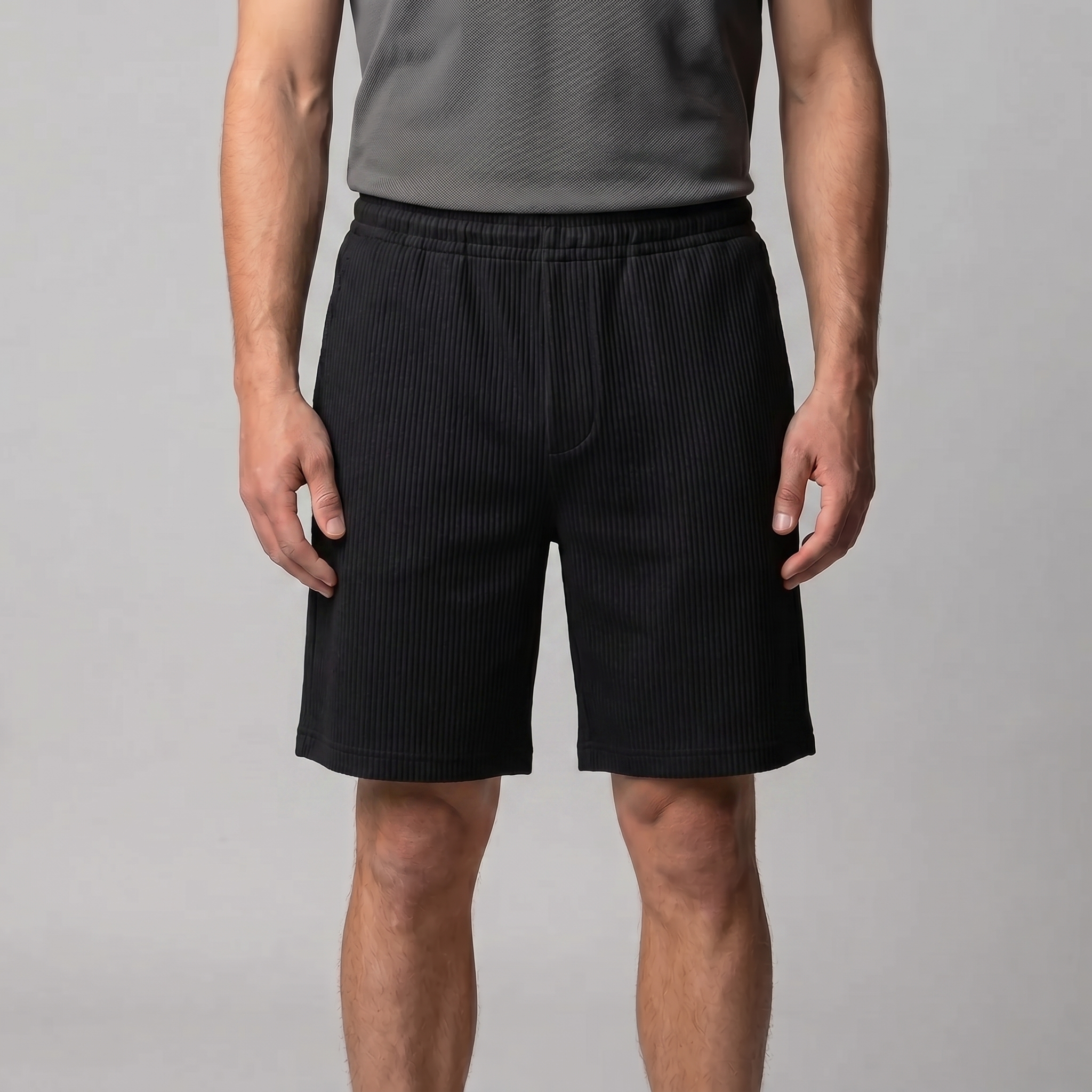 Herren Plissierte Locker Geschnittene Shorts