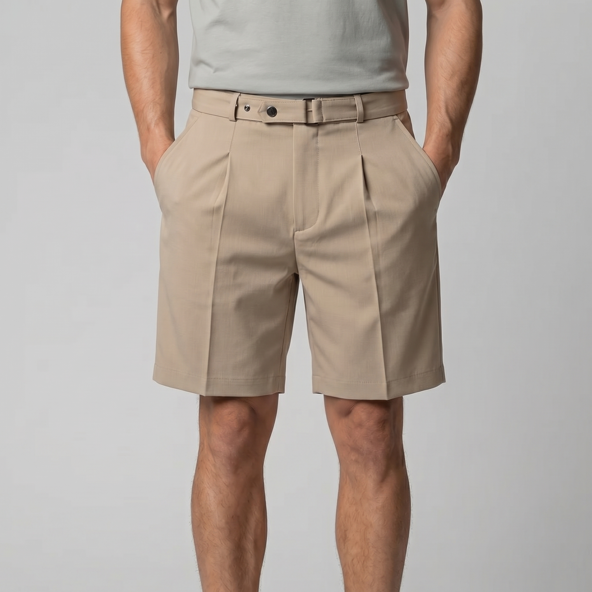 Herren Chino Shorts Mit Falten Maßgeschneidert