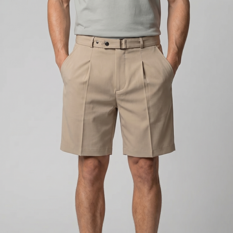 Herren Chino Shorts Mit Falten Maßgeschneidert