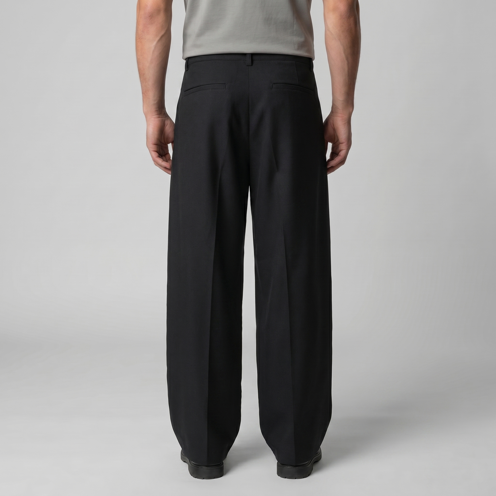Herren Faltenhose Mit Weitem Bein Taillierte Anzughose