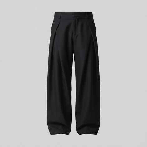 Herren Faltenhose Mit Weitem Bein Taillierte Anzughose