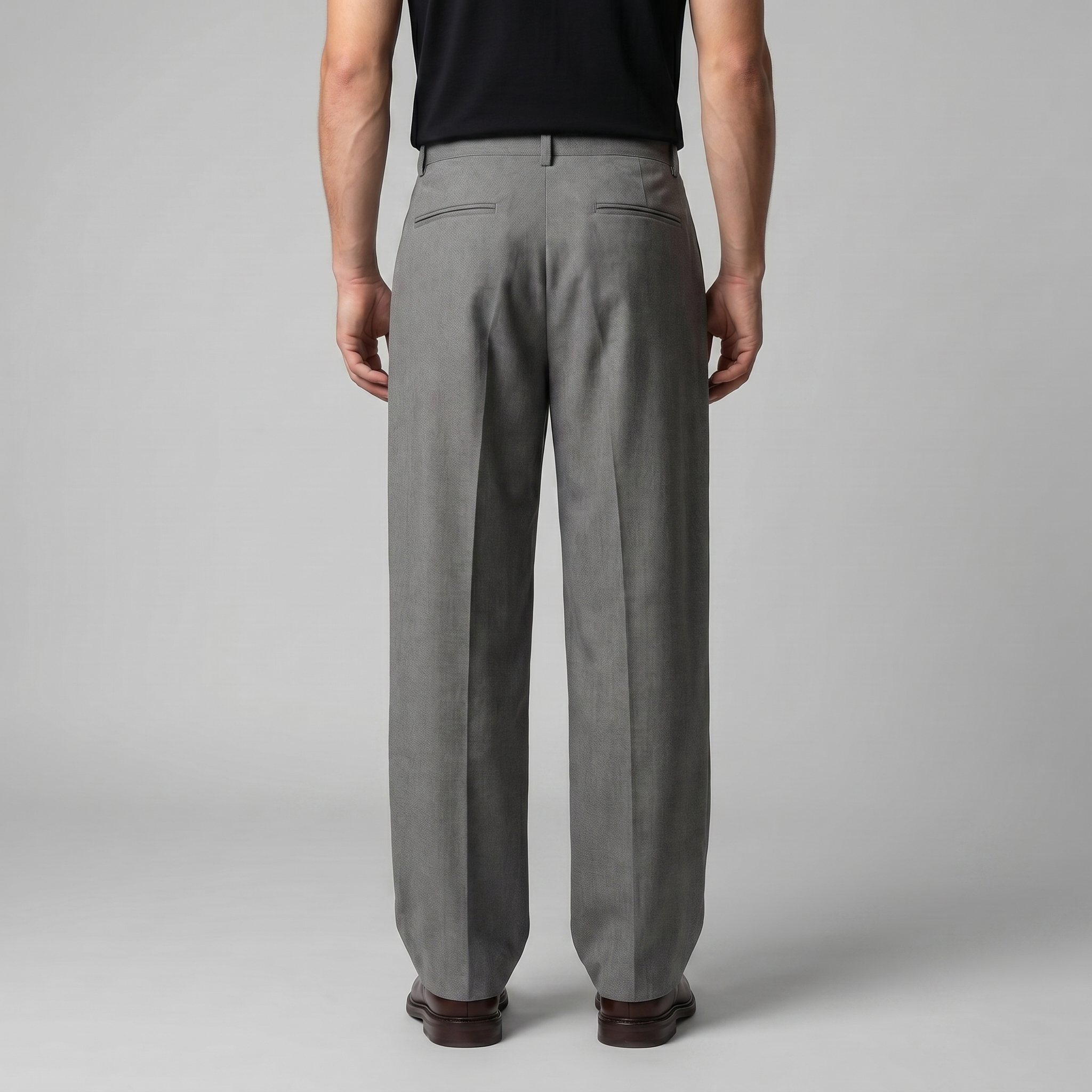 Herren Faltenhose Mit Weitem Bein Taillierte Anzughose