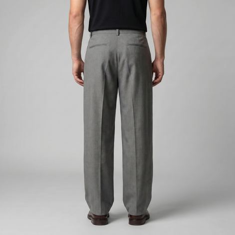 Herren Faltenhose Mit Weitem Bein Taillierte Anzughose