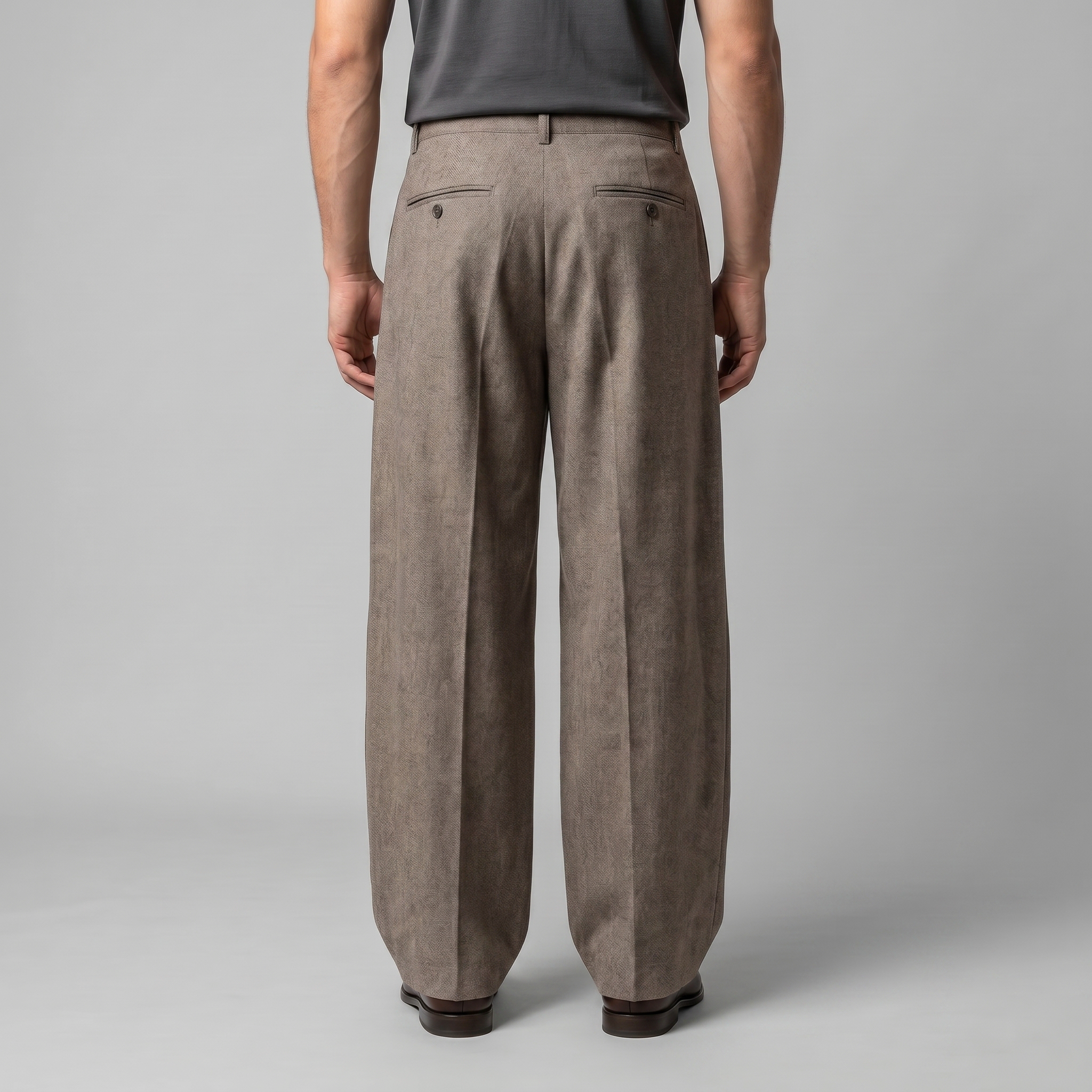Herren Faltenhose Mit Weitem Bein Taillierte Anzughose