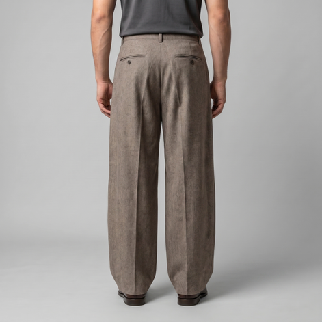 Herren Faltenhose Mit Weitem Bein Taillierte Anzughose
