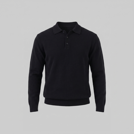 Herren Polo Kragen Strickpullover