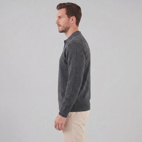 Herren Polo Kragen Strickpullover