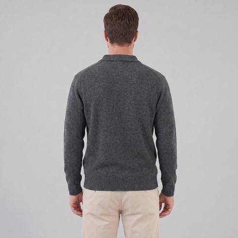 Herren Polo Kragen Strickpullover