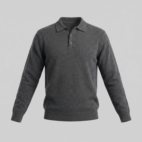 Herren Polo Kragen Strickpullover