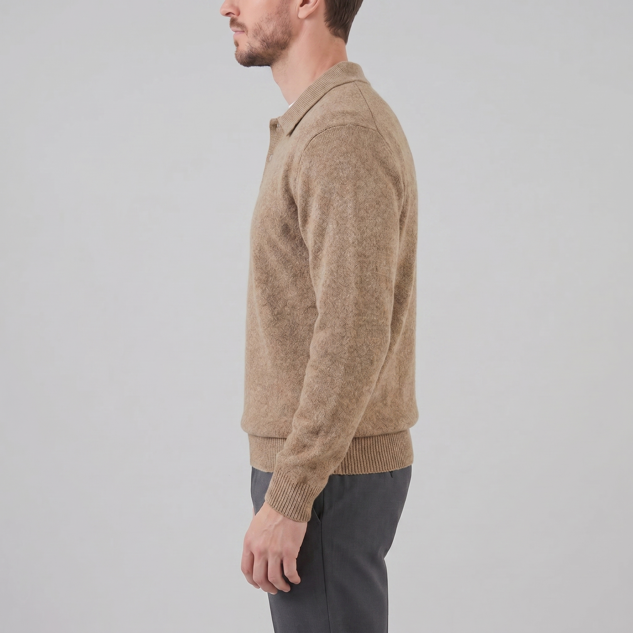 Herren Polo Kragen Strickpullover
