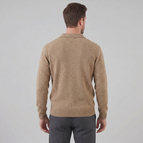 Herren Polo Kragen Strickpullover