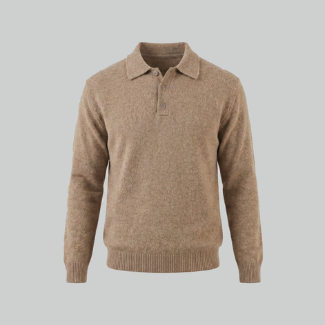 Herren Polo Kragen Strickpullover