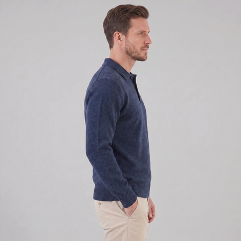 Herren Polo Kragen Strickpullover