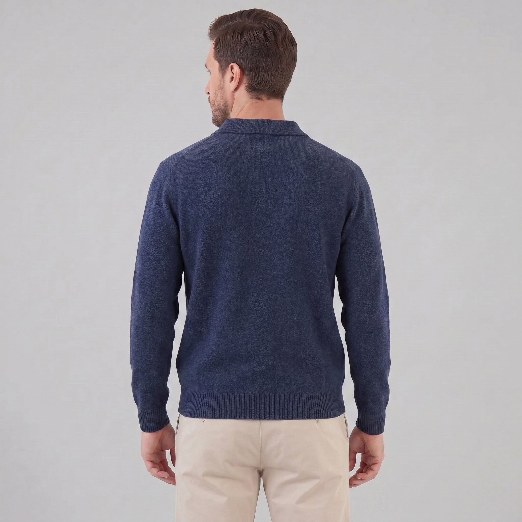 Herren Polo Kragen Strickpullover