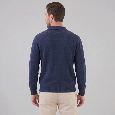 Herren Polo Kragen Strickpullover
