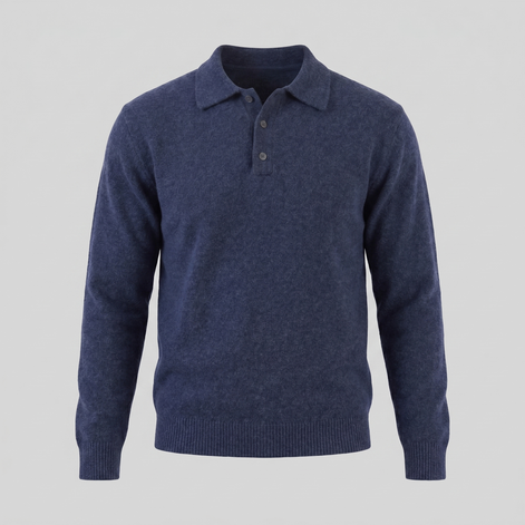 Herren Polo Kragen Strickpullover