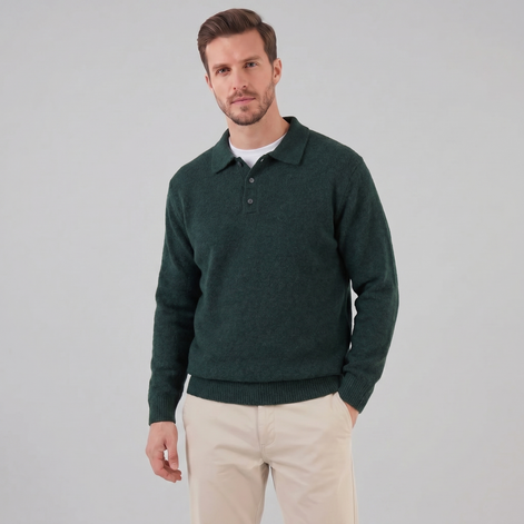 Herren Polo Kragen Strickpullover