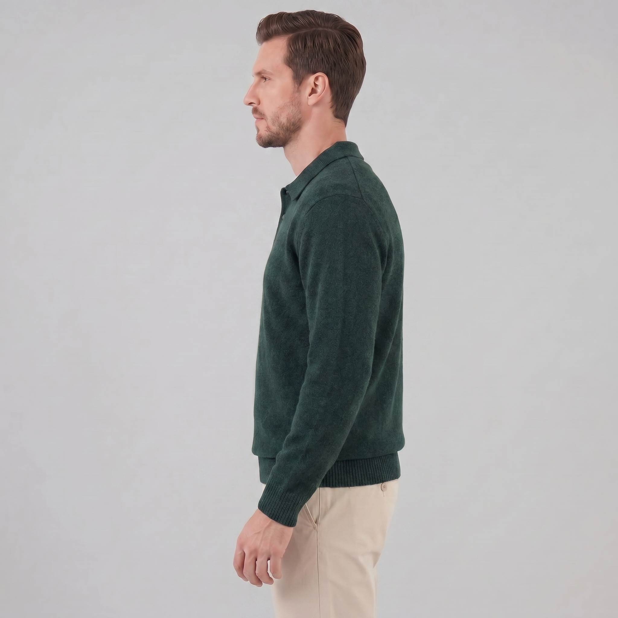 Herren Polo Kragen Strickpullover