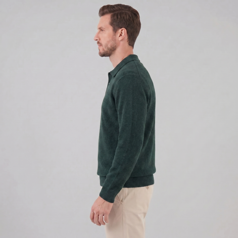 Herren Polo Kragen Strickpullover