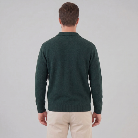 Herren Polo Kragen Strickpullover