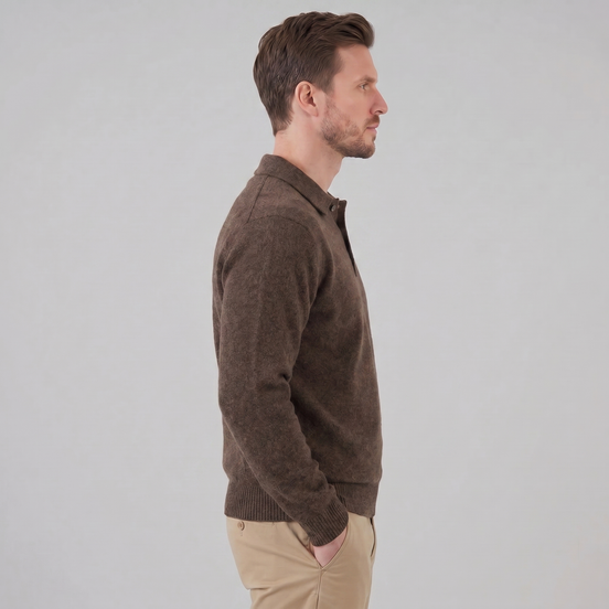 Herren Polo Kragen Strickpullover