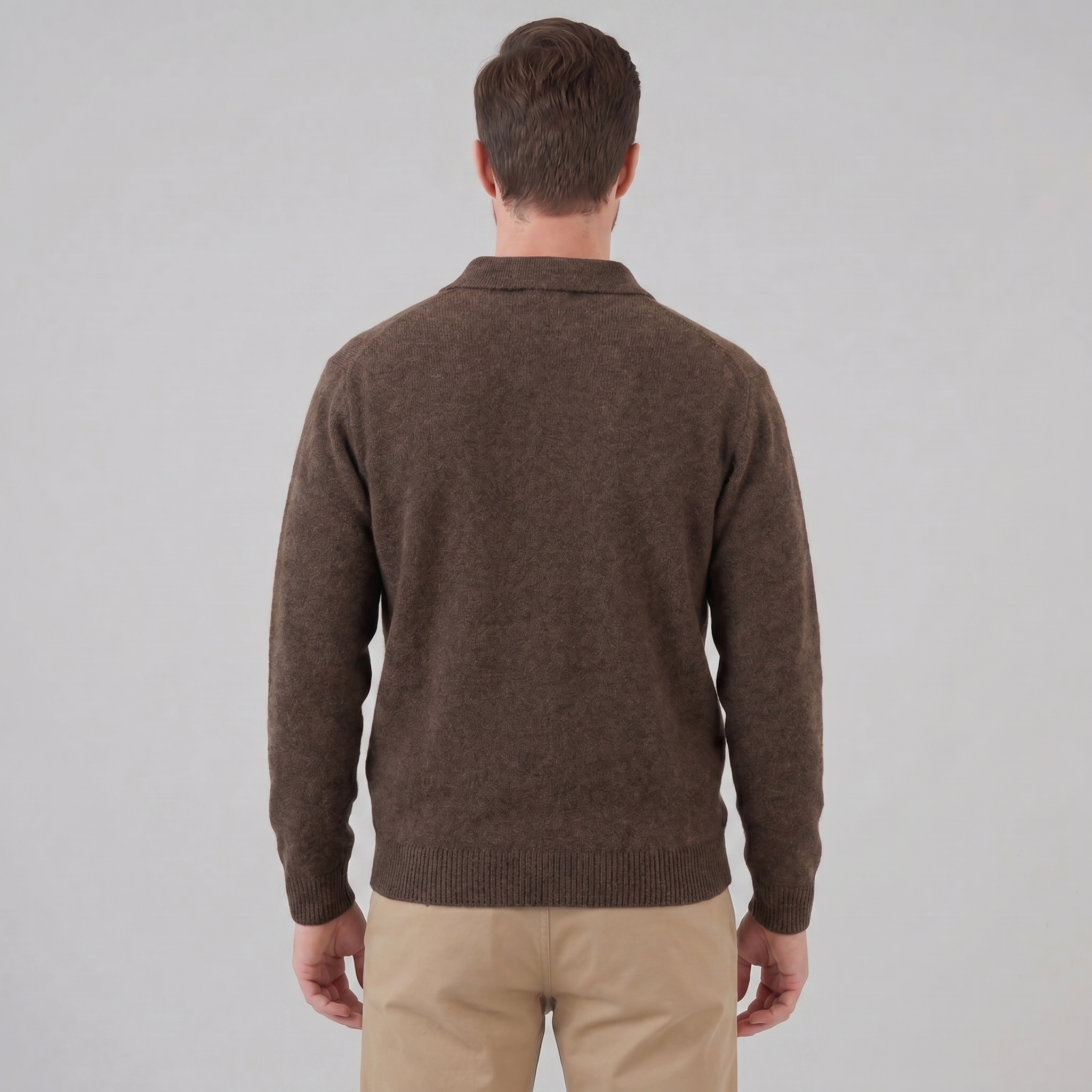 Herren Polo Kragen Strickpullover