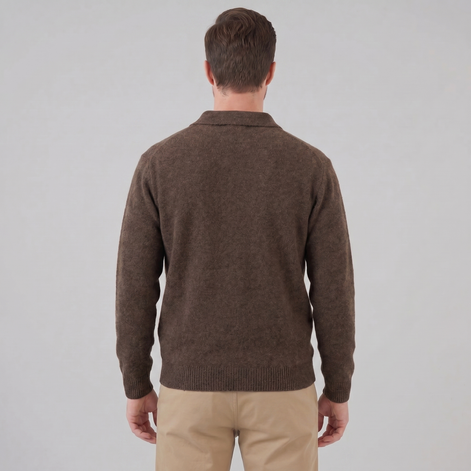 Herren Polo Kragen Strickpullover