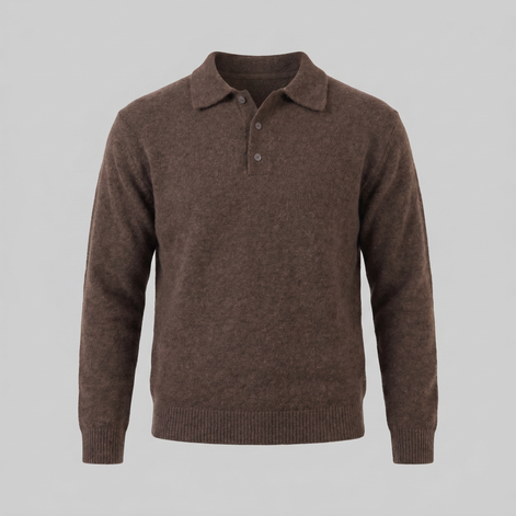 Herren Polo Kragen Strickpullover