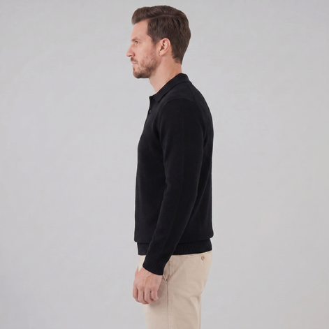 Herren Polo Kragen Strickpullover