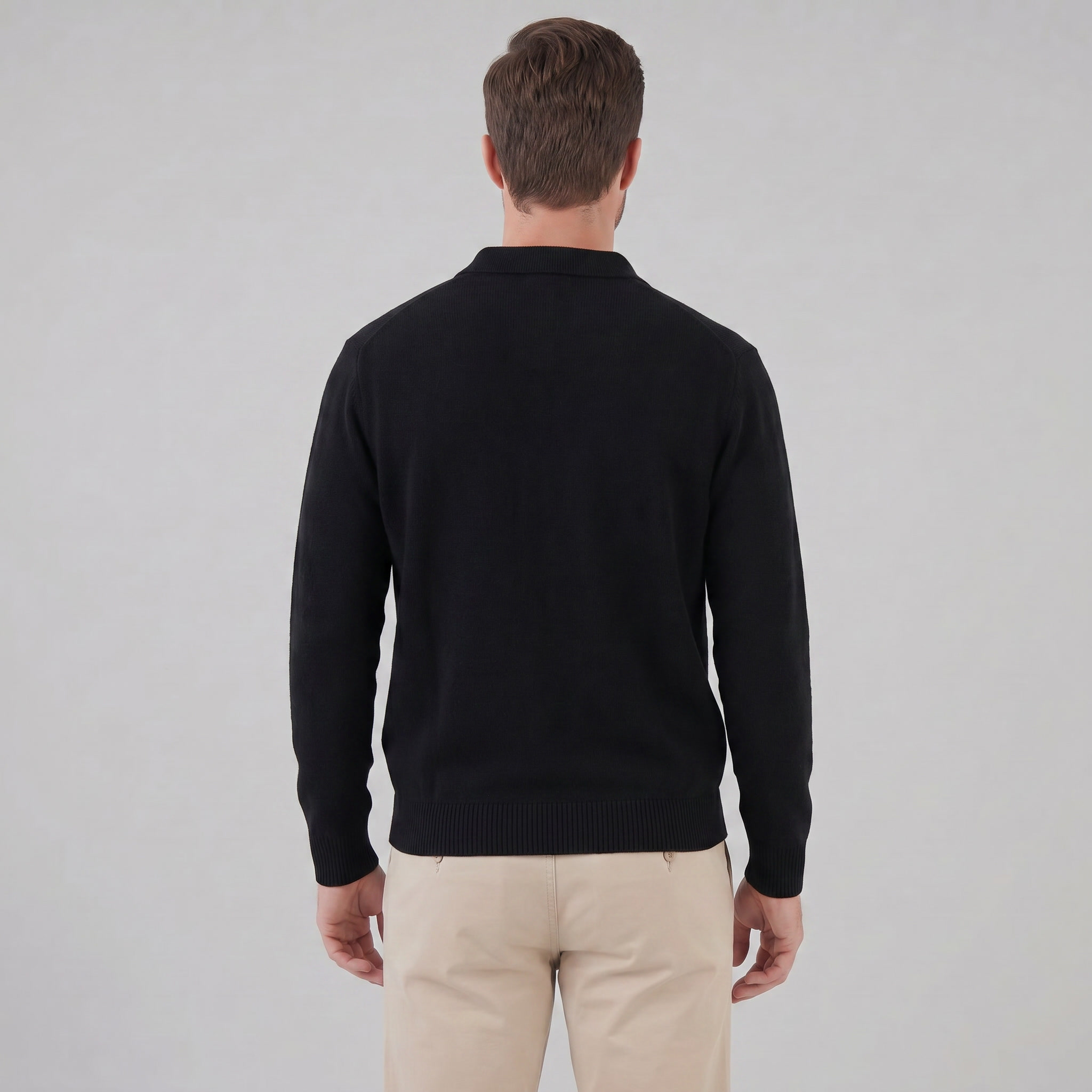 Herren Polo Kragen Strickpullover