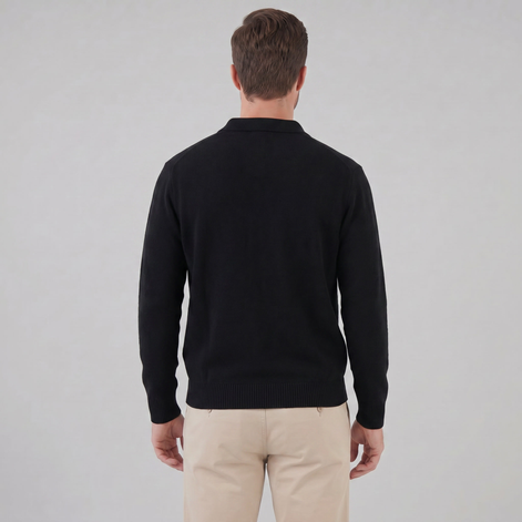 Herren Polo Kragen Strickpullover