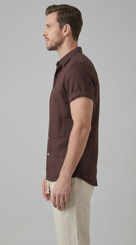 Herren Polohemd und Leinenhose Set