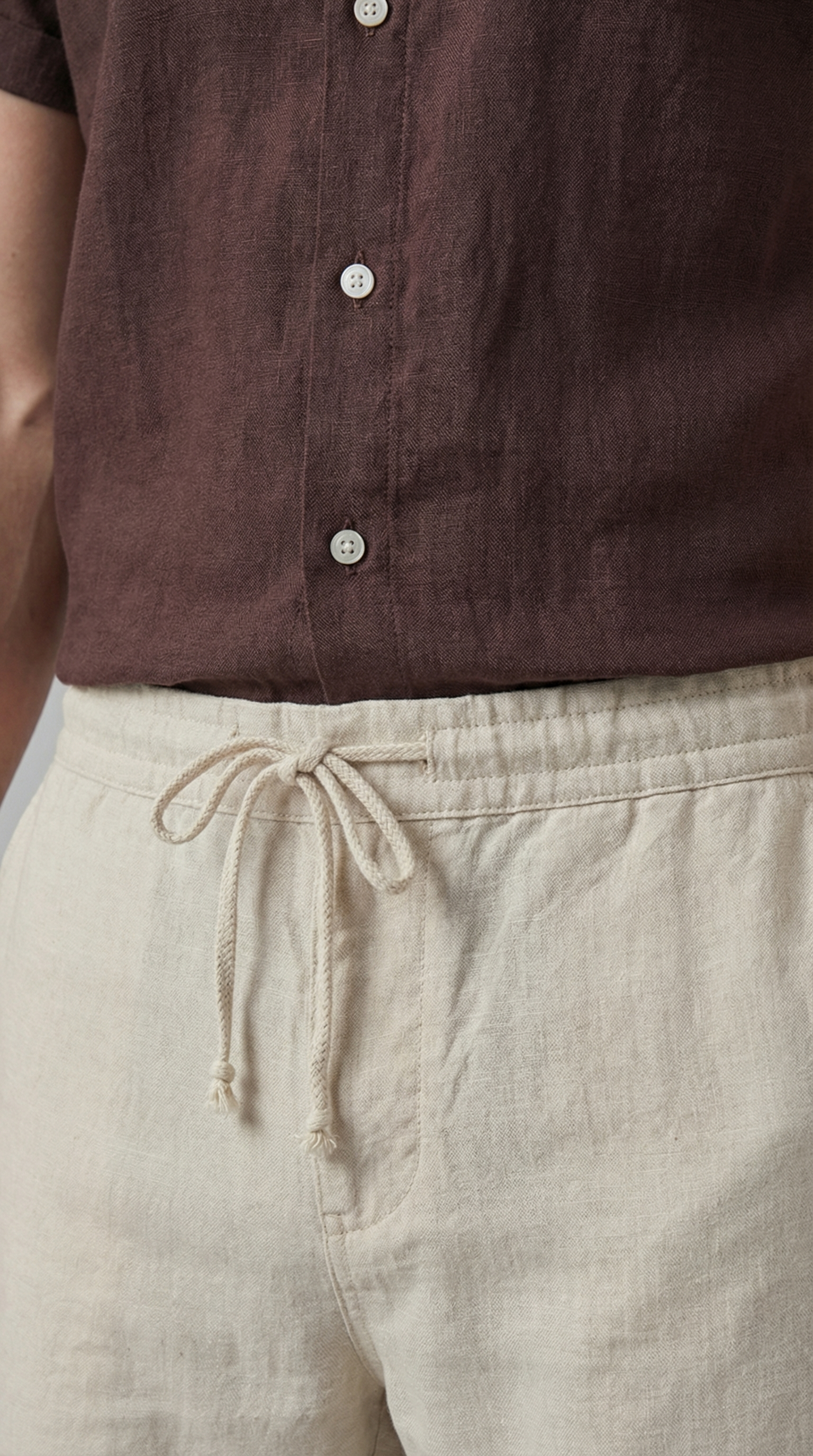 Herren Polohemd und Leinenhose Set