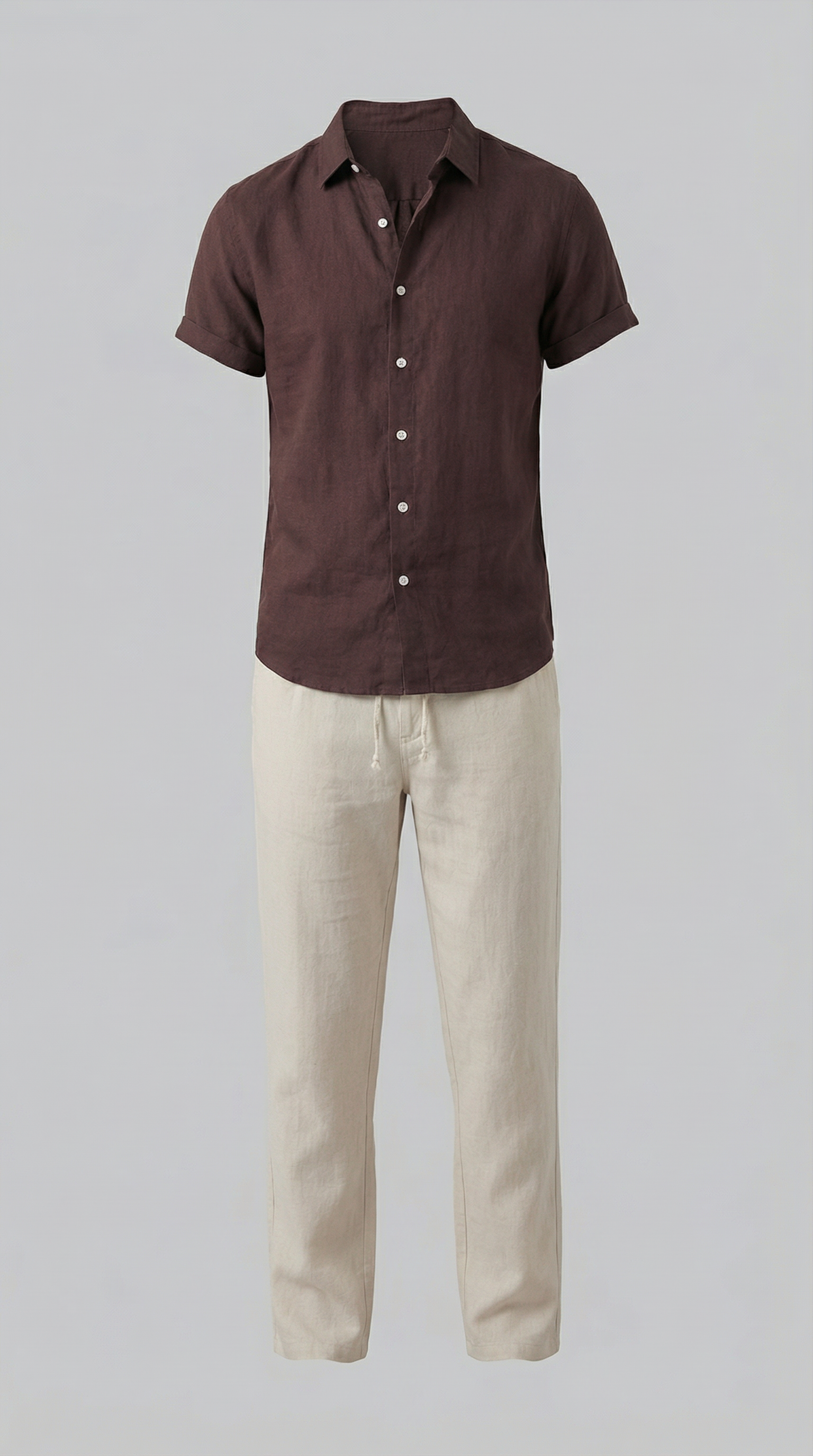 Herren Polohemd und Leinenhose Set