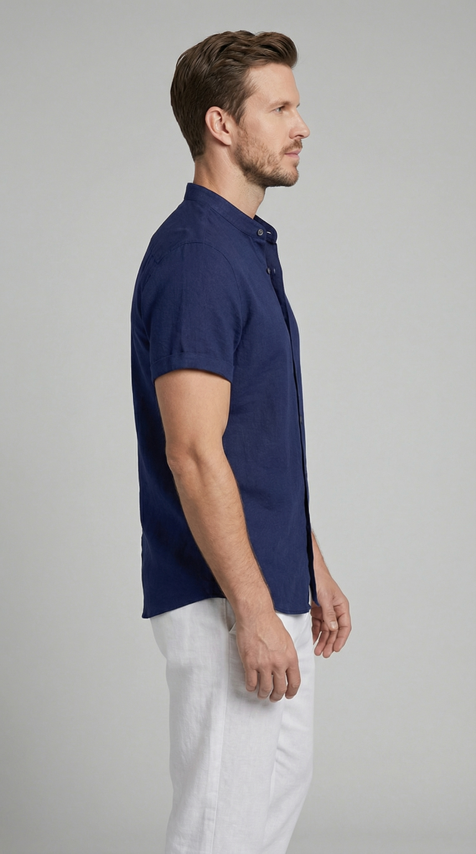Herren Polohemd und Leinenhose Set