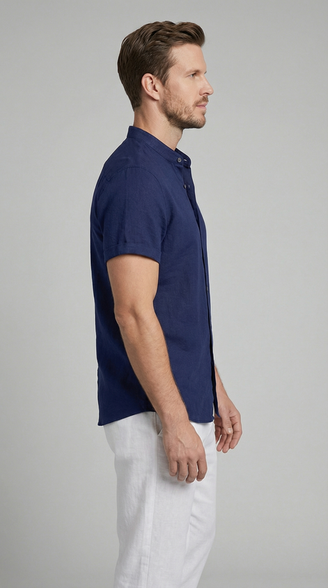 Herren Polohemd und Leinenhose Set