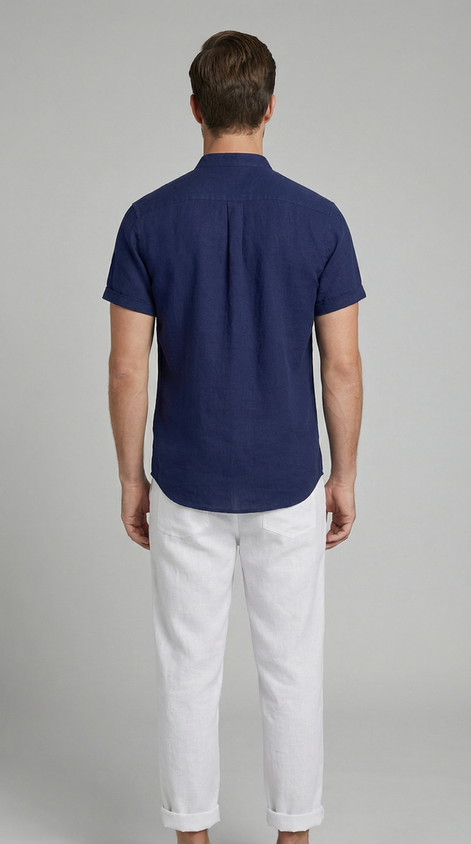 Herren Polohemd und Leinenhose Set